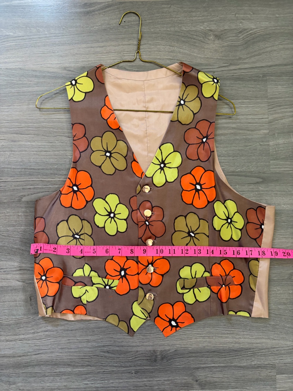 Vintage 1970s handmade flower power vest - Picture 3 of 5